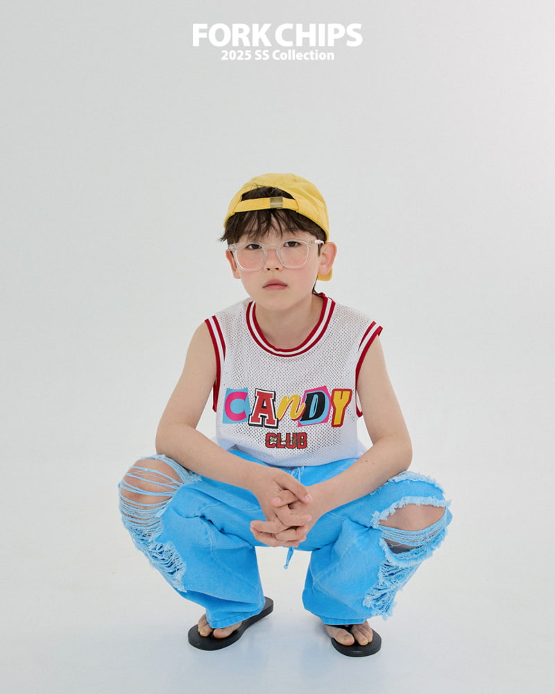 Fork Chips - Korean Children Fashion - #kidsstore - Candy Basketball Sleeveless - 11
