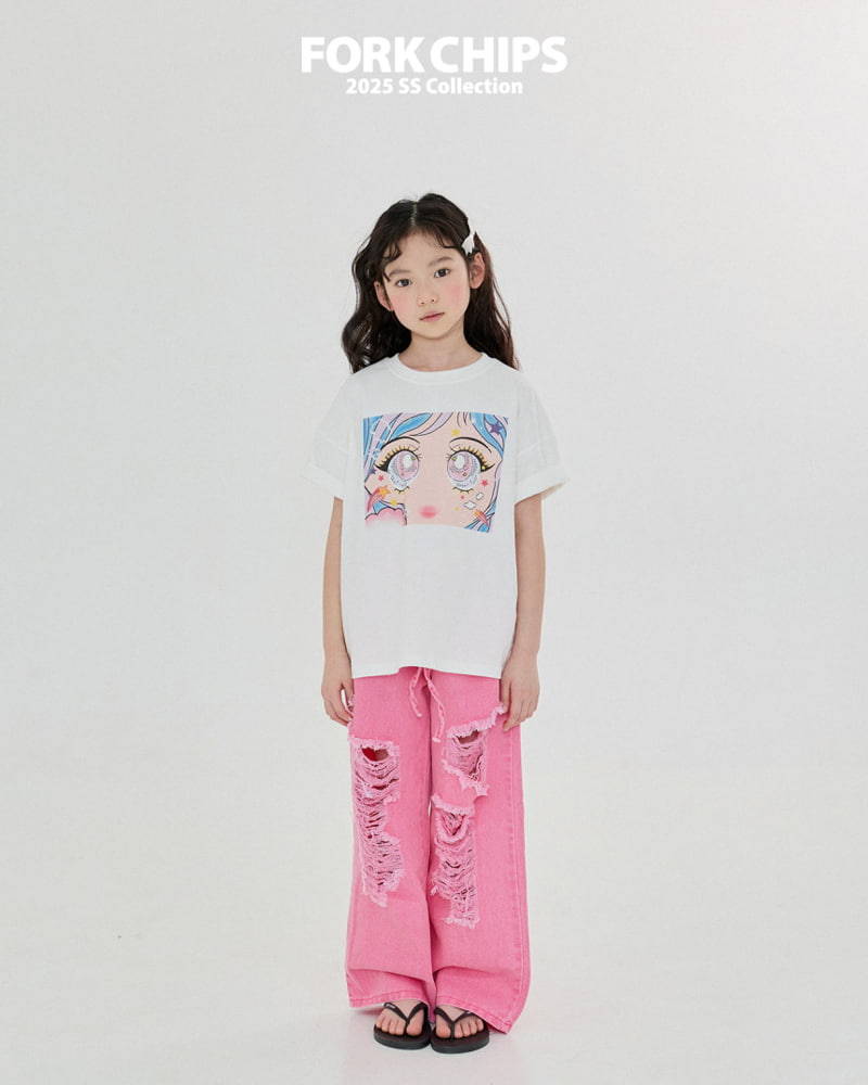 Fork Chips - Korean Children Fashion - #kidsstore - Eyes Tee - 11