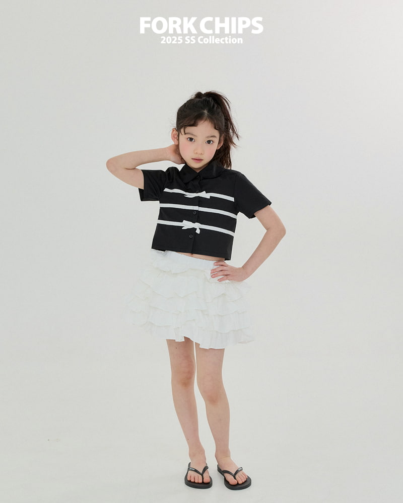 Fork Chips - Korean Children Fashion - #kidsstore - Double Ribbon Blouse - 3