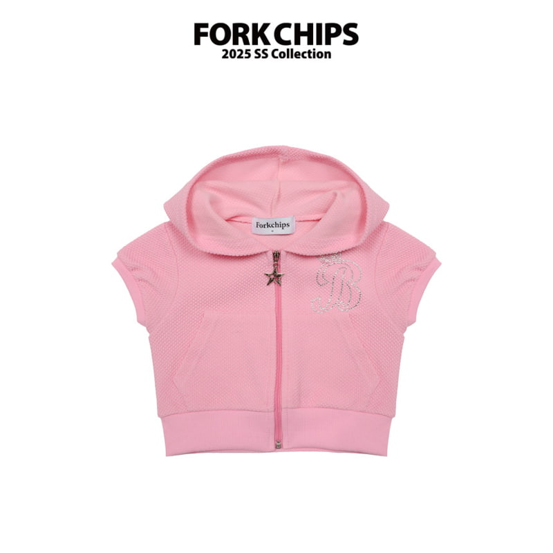 Fork Chips - Korean Children Fashion - #kidsstore - Bling Hood Zip-up Jacket