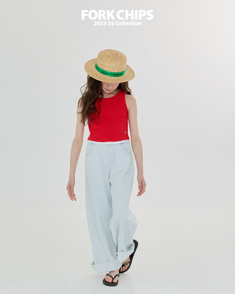 Fork Chips - Korean Children Fashion - #kidzfashiontrend - Marine Roll Up Jeans - 11
