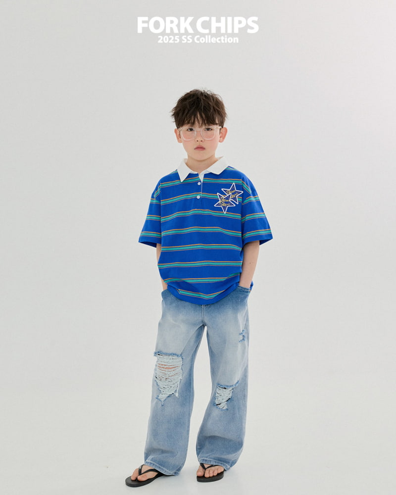 Fork Chips - Korean Children Fashion - #kidzfashiontrend - Superstar Collar Tee - 10