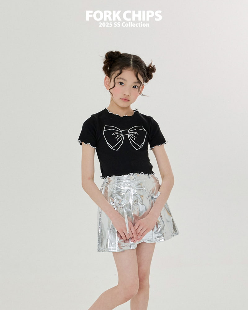 Fork Chips - Korean Children Fashion - #kidzfashiontrend - Crunch Ribbon Tee - 9