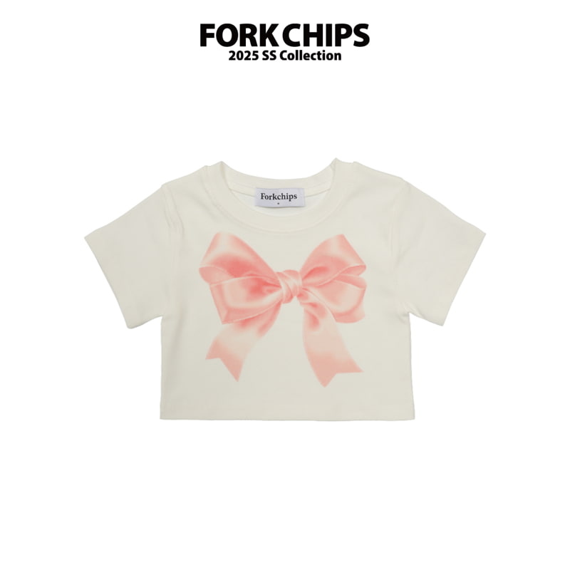 Fork Chips - Korean Children Fashion - #kidsstore - Drawing Ribbon Tee - 4