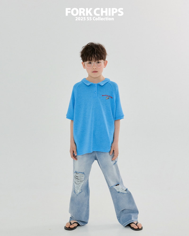 Fork Chips - Korean Children Fashion - #kidzfashiontrend - Dice Collar Tee - 10