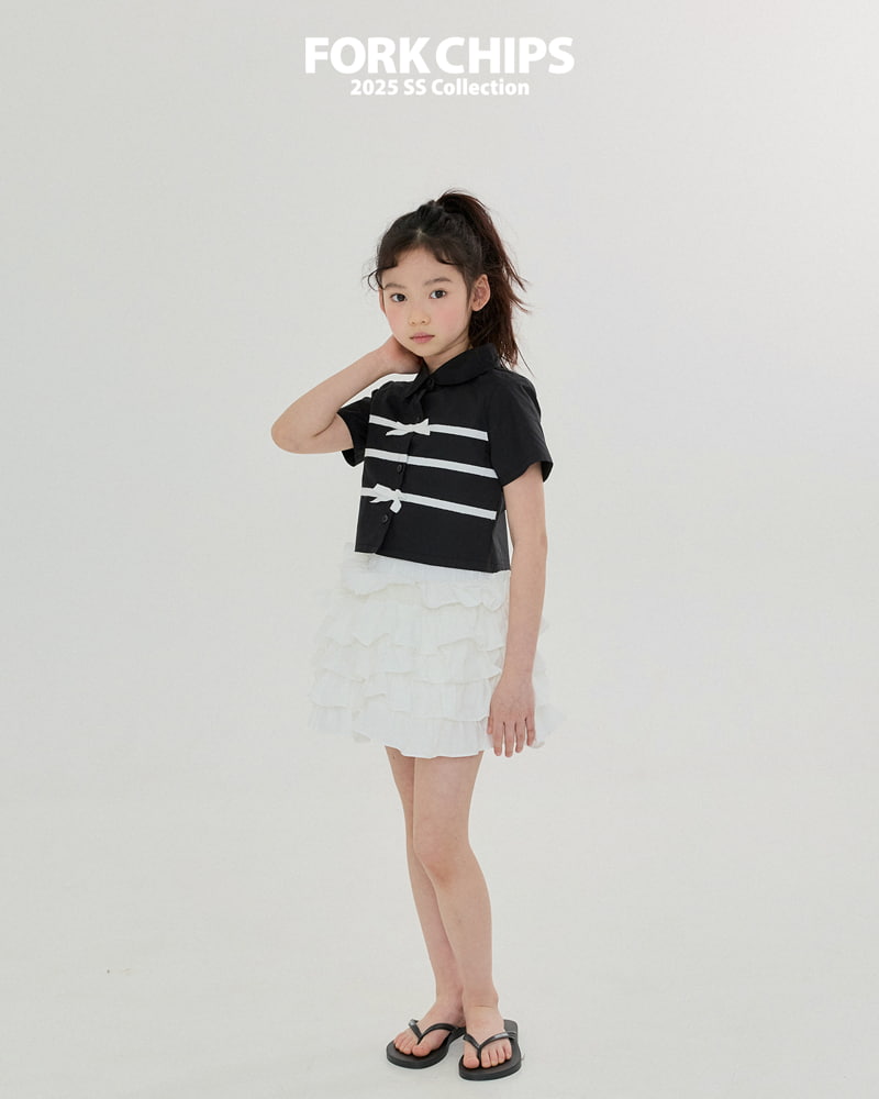 Fork Chips - Korean Children Fashion - #kidsstore - Double Ribbon Blouse - 4
