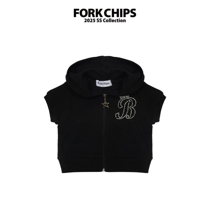 Fork Chips - Korean Children Fashion - #kidzfashiontrend - Bling Hood Zip-up Jacket - 2