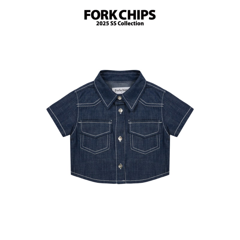 Fork Chips - Korean Children Fashion - #kidzfashiontrend - Twin Girl Shirt