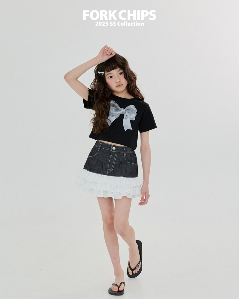Fork Chips - Korean Children Fashion - #littlefashionista - Mix Ruffle Skirt - 9