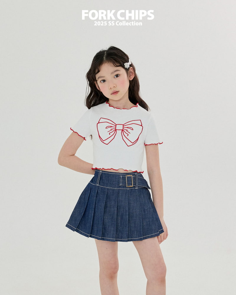 Fork Chips - Korean Children Fashion - #littlefashionista - Crunch Ribbon Tee - 11