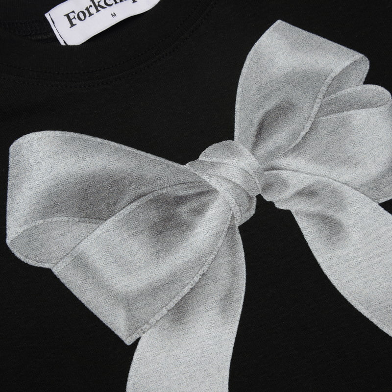 Fork Chips - Korean Children Fashion - #littlefashionista - Drawing Ribbon Tee - 6