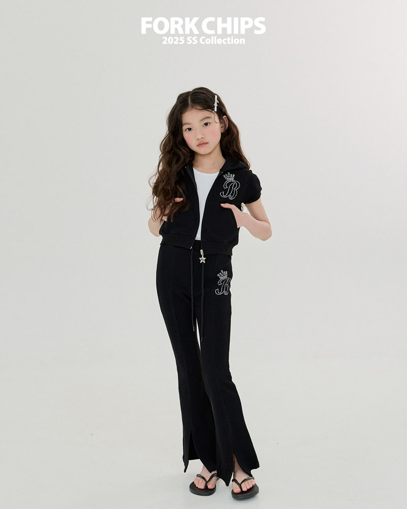 Fork Chips - Korean Children Fashion - #Kfashion4kids - Bling Hood Zip-up Jacket - 4