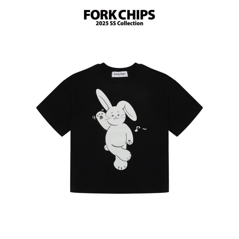 Fork Chips - Korean Children Fashion - #minifashionista - Dancing Bunny Tee