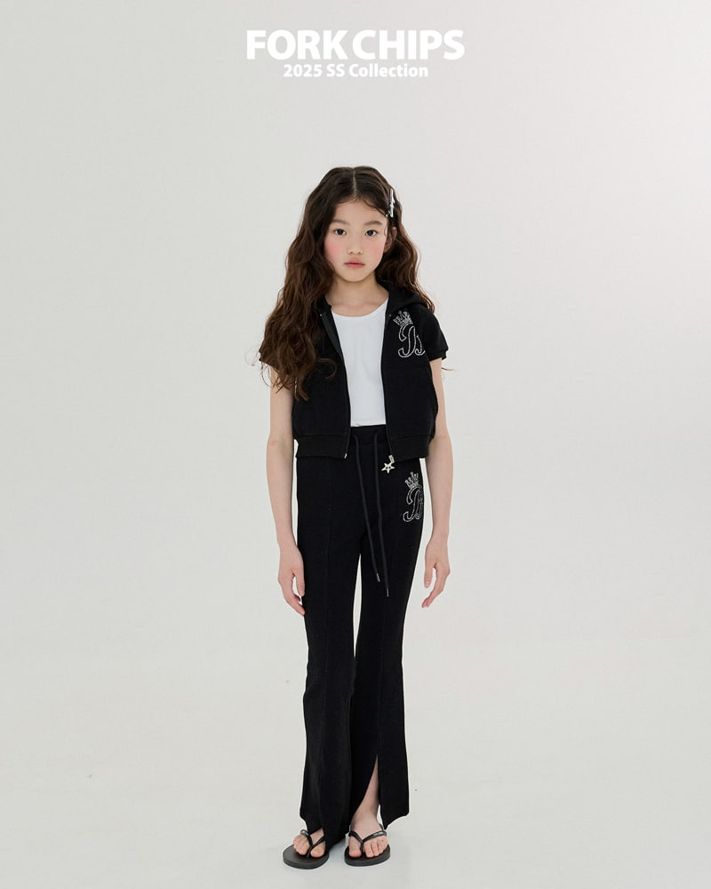 Fork Chips - Korean Children Fashion - #minifashionista - Bling Bootcut Leggings - 3