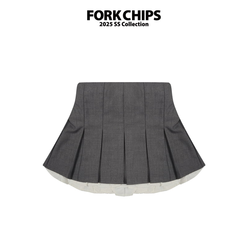 Fork Chips - Korean Children Fashion - #minifashionista - Cross Skirt - 2