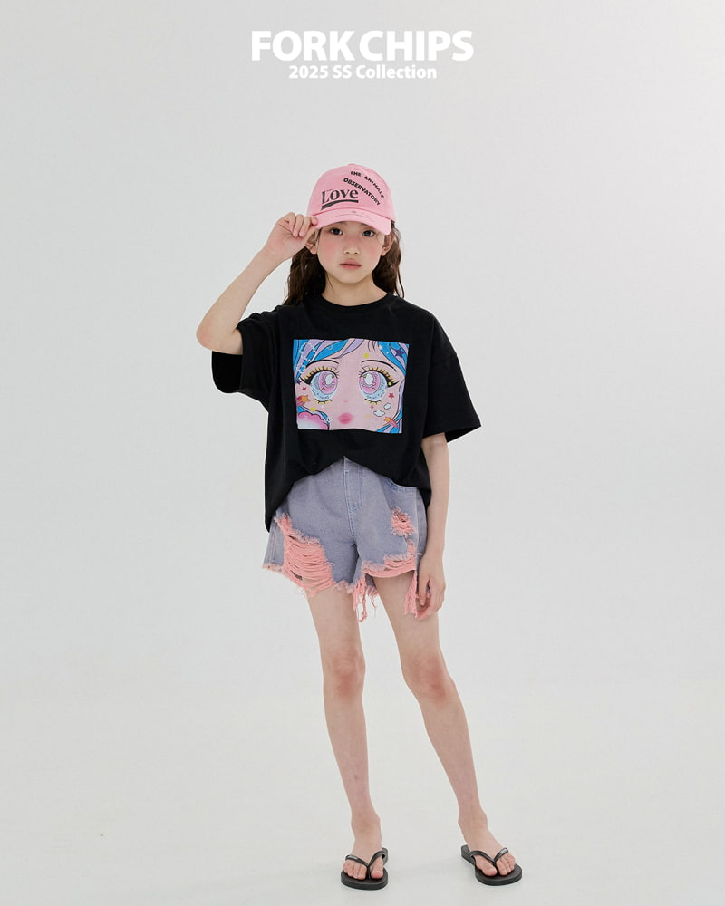 Fork Chips - Korean Children Fashion - #prettylittlegirls - Eyes Tee - 3