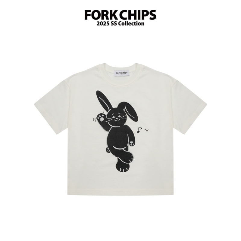 Fork Chips - Korean Children Fashion - #prettylittlegirls - Dancing Bunny Tee - 2