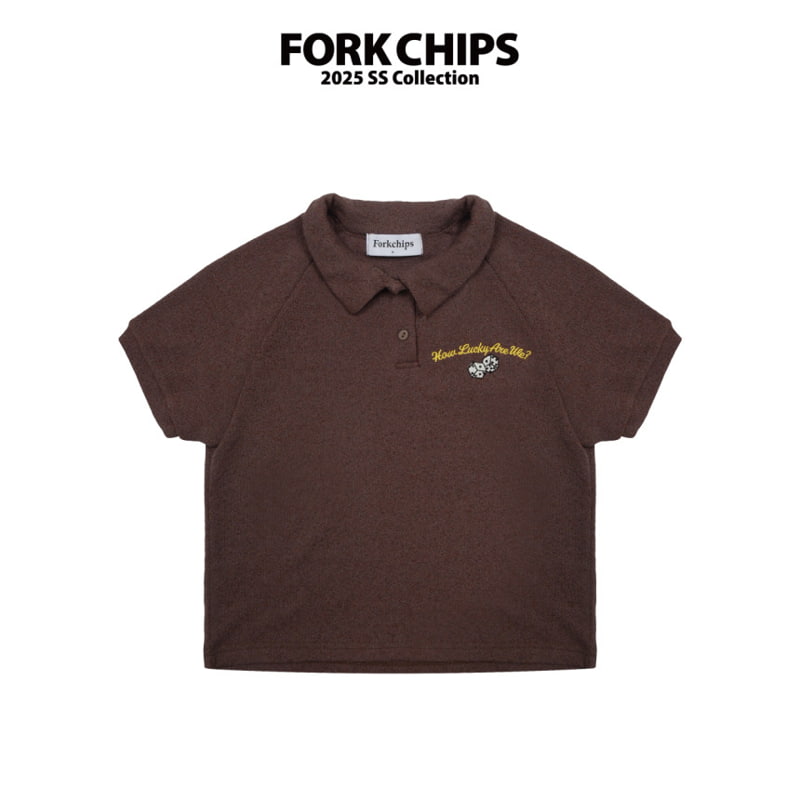 Fork Chips - Korean Children Fashion - #prettylittlegirls - Dice Collar Tee
