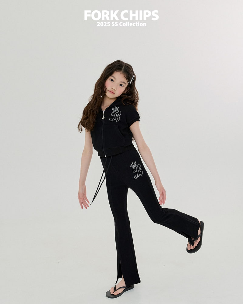 Fork Chips - Korean Children Fashion - #minifashionista - Bling Bootcut Leggings - 4