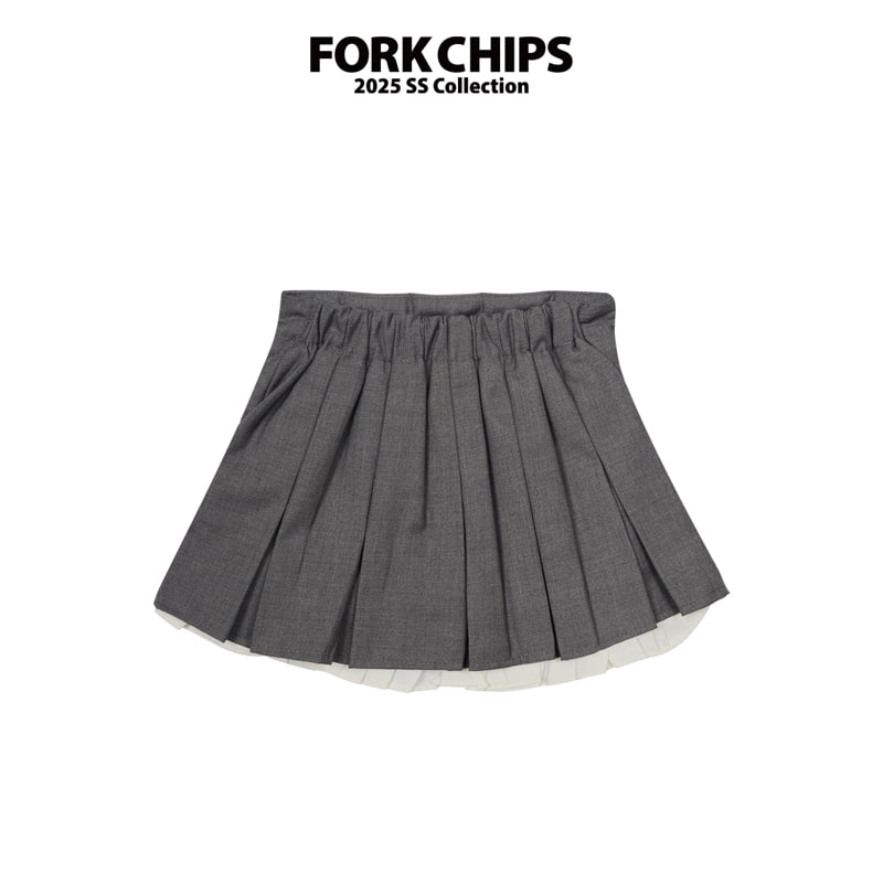 Fork Chips - Korean Children Fashion - #prettylittlegirls - Cross Skirt - 3