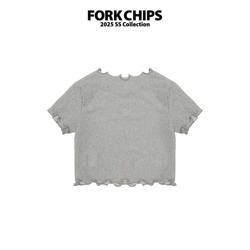 Fork Chips - Korean Children Fashion - #stylishchildhood - Glitter Punching Tee - 5
