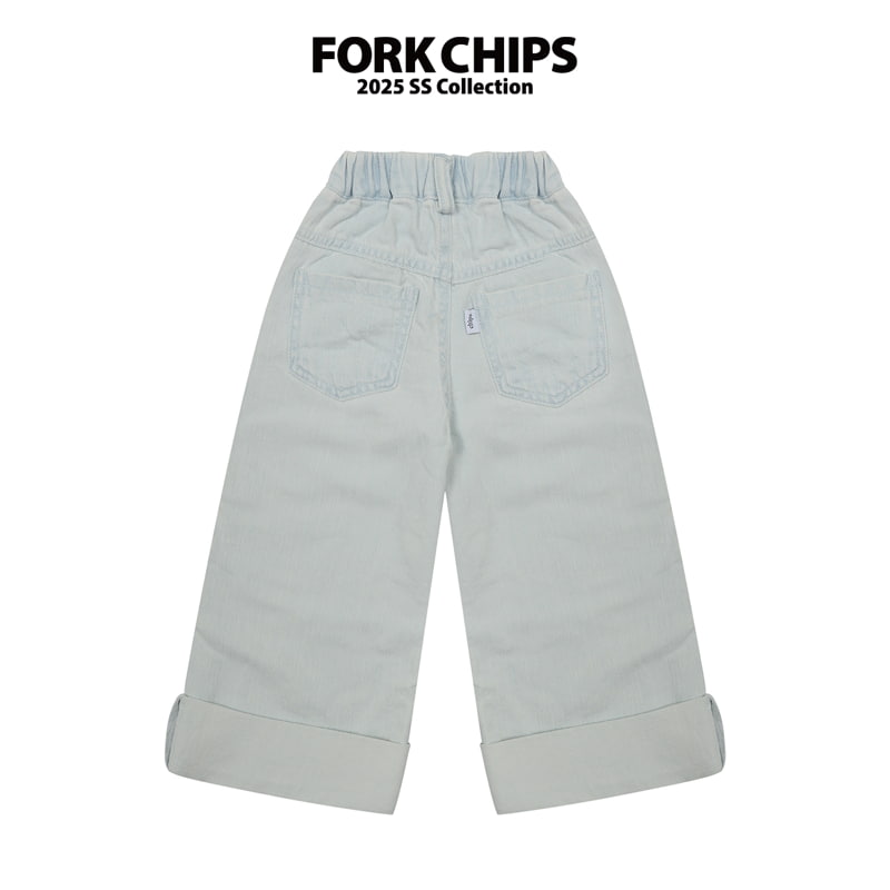 Fork Chips - Korean Children Fashion - #stylishchildhood - Marine Roll Up Jeans - 3