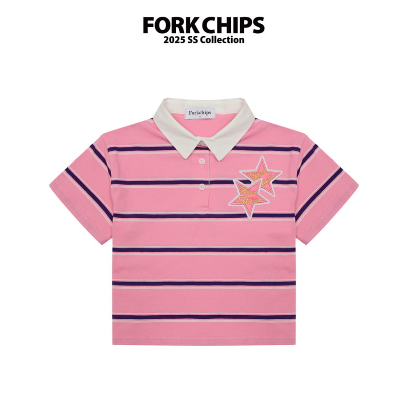 Fork Chips - Korean Children Fashion - #stylishchildhood - Superstar Collar Tee - 2