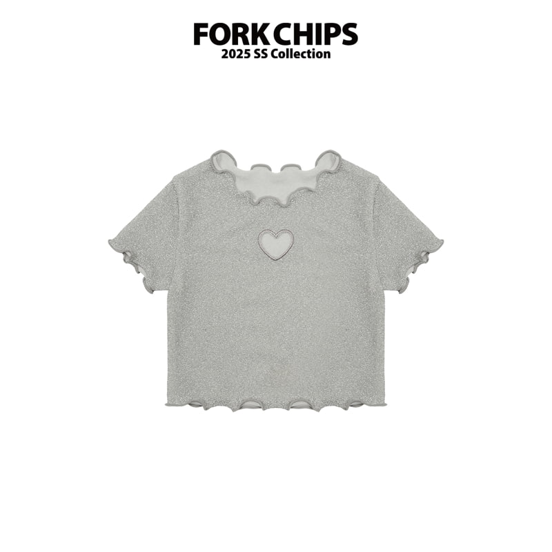 Fork Chips - Korean Children Fashion - #todddlerfashion - Glitter Punching Tee - 3