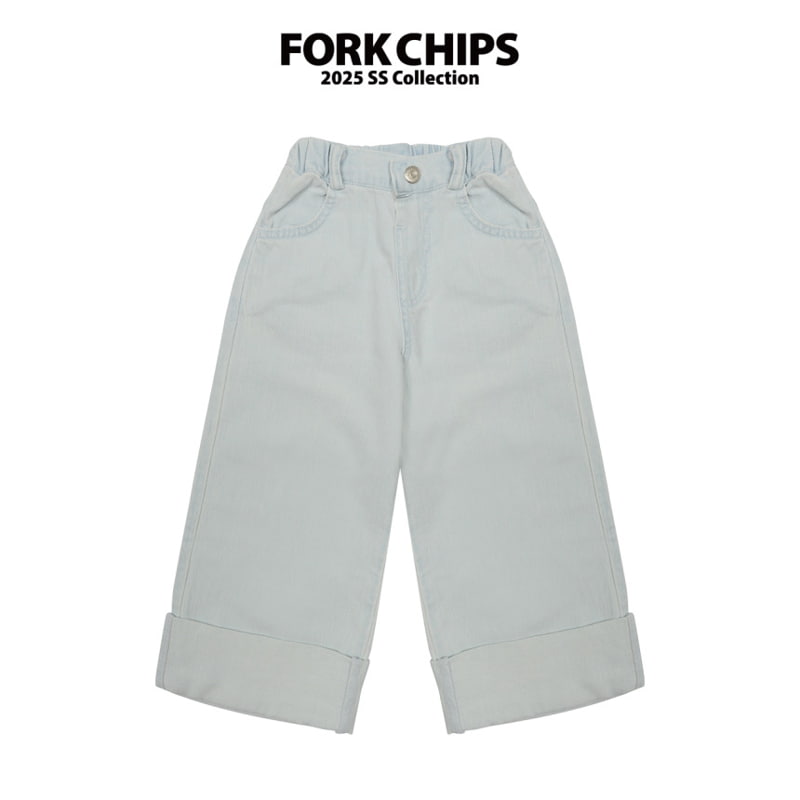 Fork Chips - Korean Children Fashion - #todddlerfashion - Marine Roll Up Jeans