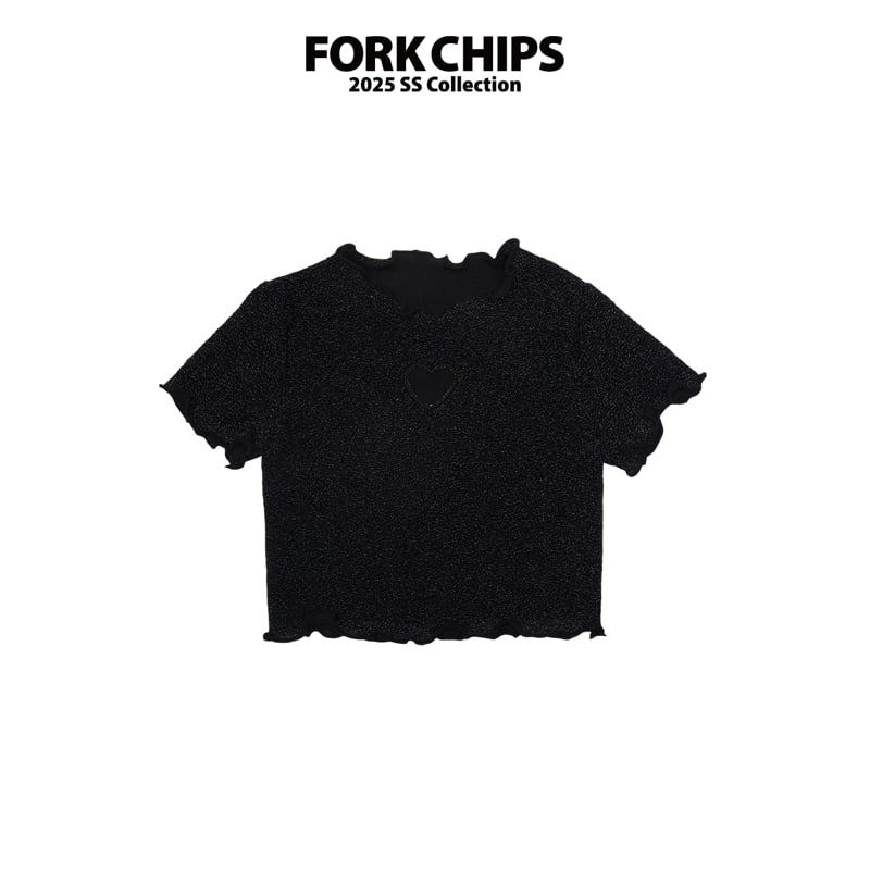 Fork Chips - Korean Children Fashion - #todddlerfashion - Glitter Punching Tee - 4