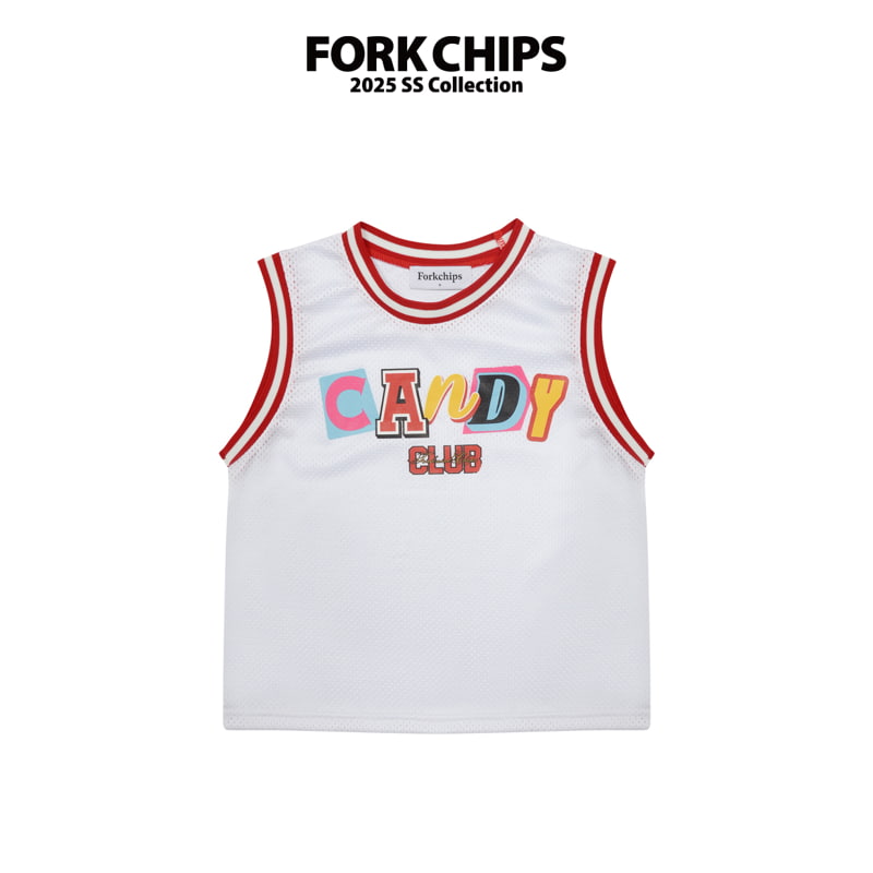 Fork Chips - Korean Children Fashion - #toddlerclothing - Candy Basketball Sleeveless - 3