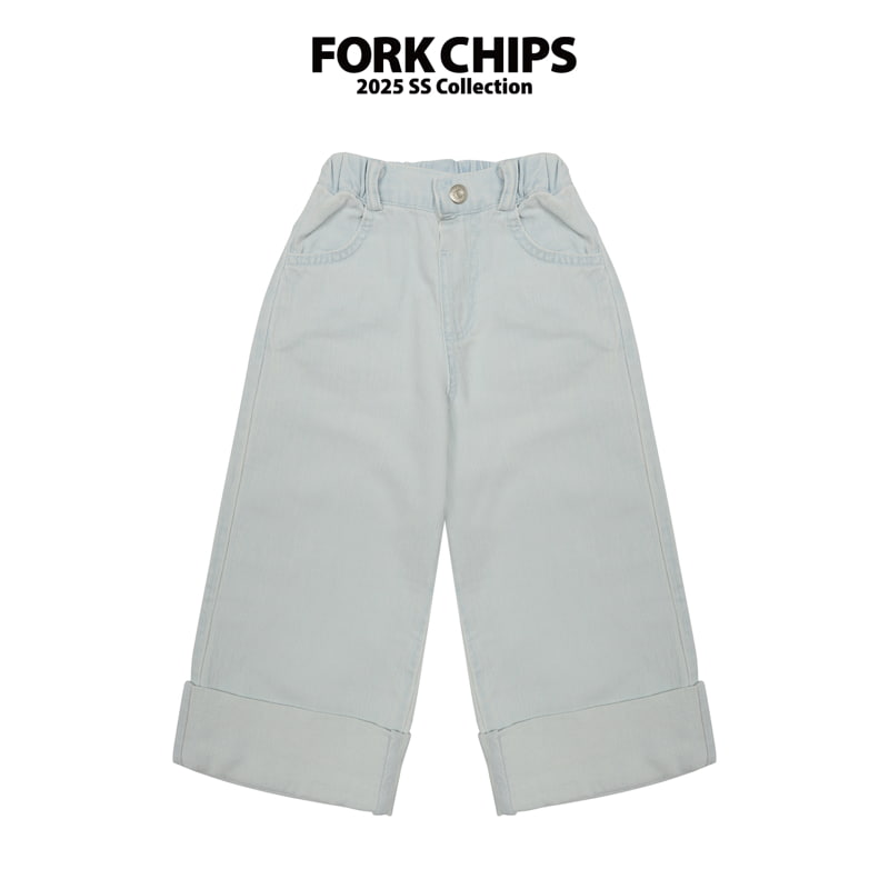 Fork Chips - Korean Children Fashion - #toddlerclothing - Marine Roll Up Jeans - 2