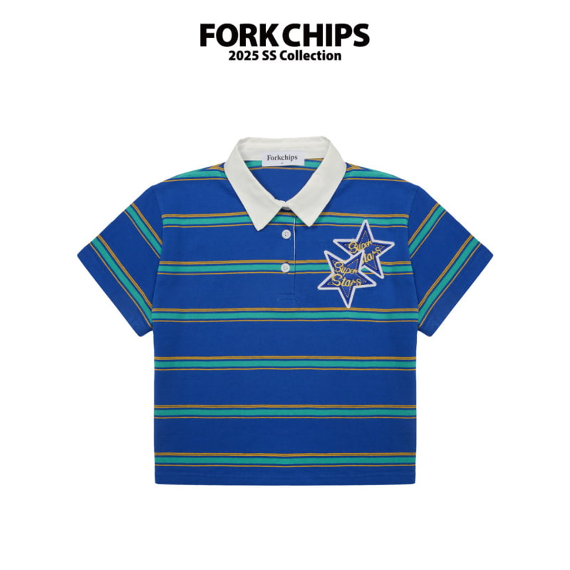 Fork Chips - Korean Children Fashion - #toddlerclothing - Superstar Collar Tee