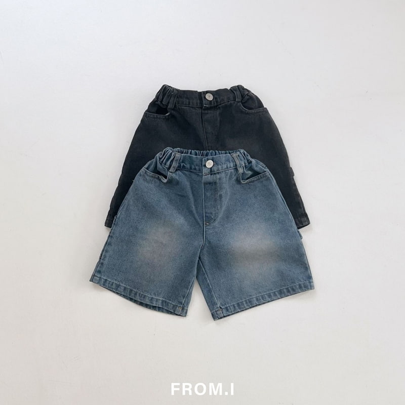 From I - Korean Children Fashion - #discoveringself - Carpenter Half Denim Pants