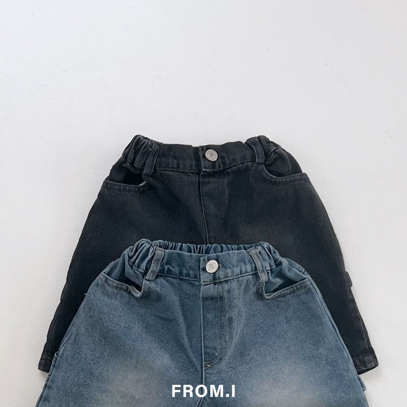 From I - Korean Children Fashion - #kidsshorts - Carpenter Half Denim Pants - 3