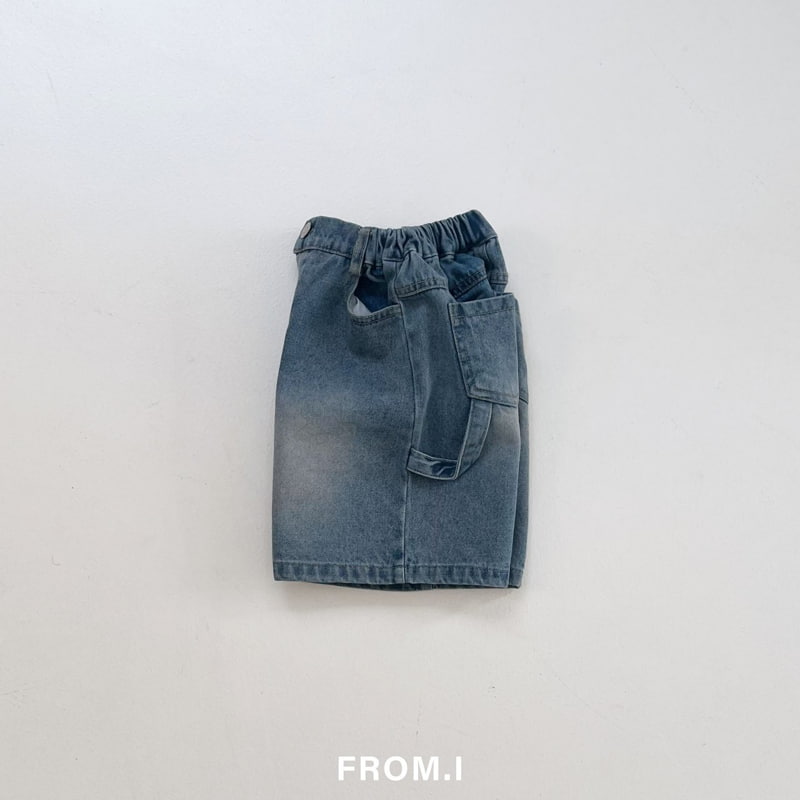 From I - Korean Children Fashion - #magicofchildhood - Carpenter Half Denim Pants - 8