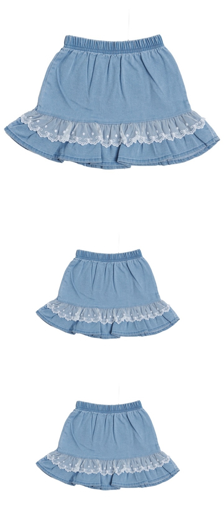Ggbebe - Korean Children Fashion - #littlefashionista - Blue Lace Skirt