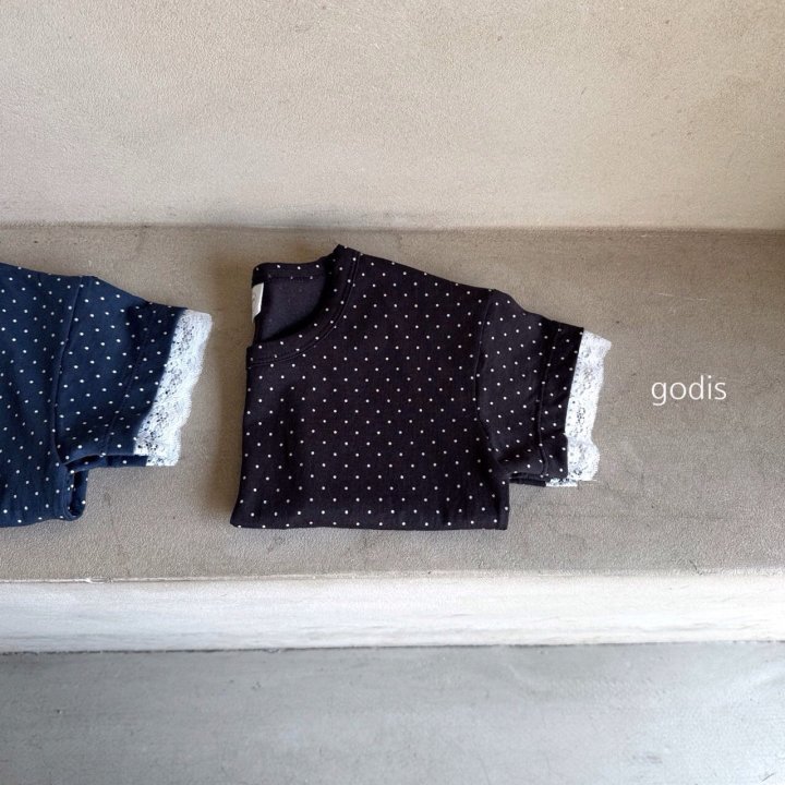 Godis - Korean Children Fashion - #kidsshorts - Dot Lace Tee - 10
