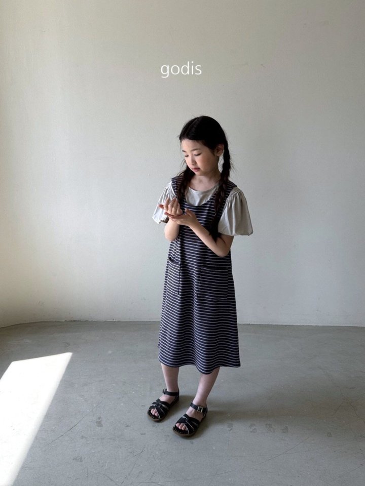 Godis - Korean Children Fashion - #kidzfashiontrend - Stripe Ribbed Dress (Kids) - 3