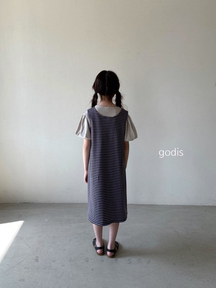 Godis - Korean Children Fashion - #magicofchildhood - Stripe Ribbed Dress (Kids) - 6