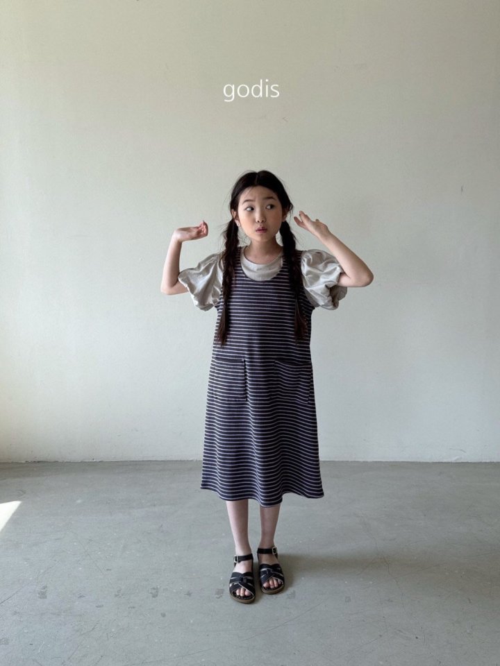 Godis - Korean Children Fashion - #minifashionista - Stripe Ribbed Dress (Kids) - 7