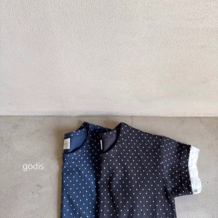 Godis - Korean Children Fashion - #toddlerclothing - Dot Lace Tee - 3