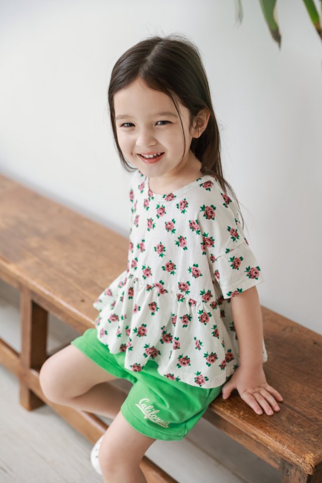 Green Tomato - Korean Children Fashion - #discoveringself - Flower Tee - 5