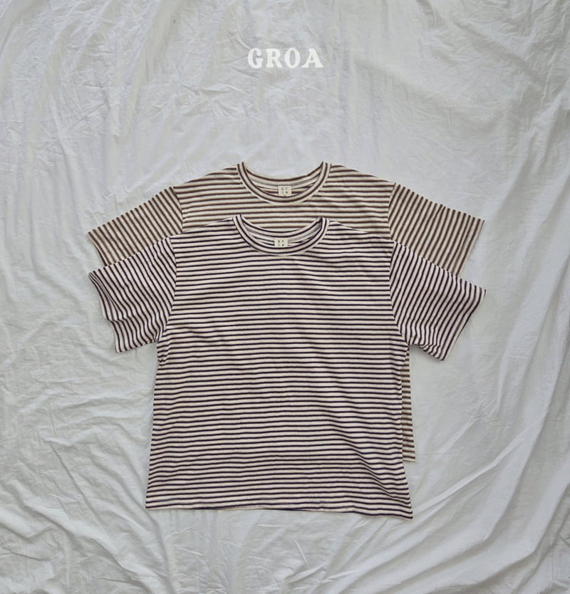 Groa - Korean Children Fashion - #childrensboutique - Summer Stripe Tee - 4