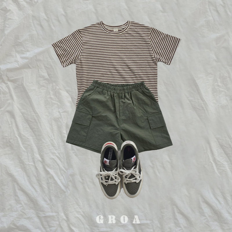 Groa - Korean Children Fashion - #kidsshorts - Summer Stripe Tee - 7