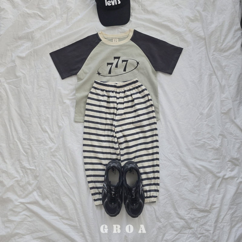 Groa - Korean Children Fashion - #magicofchildhood - Hoody Stripe Pants - 8
