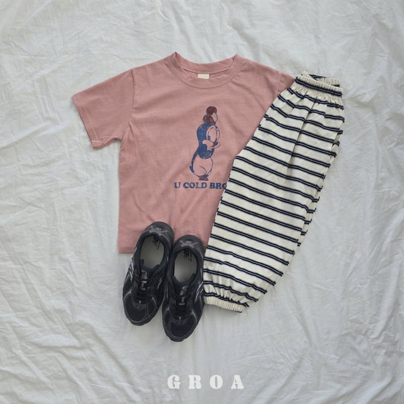 Groa - Korean Children Fashion - #toddlerclothing - Hoody Stripe Pants - 12