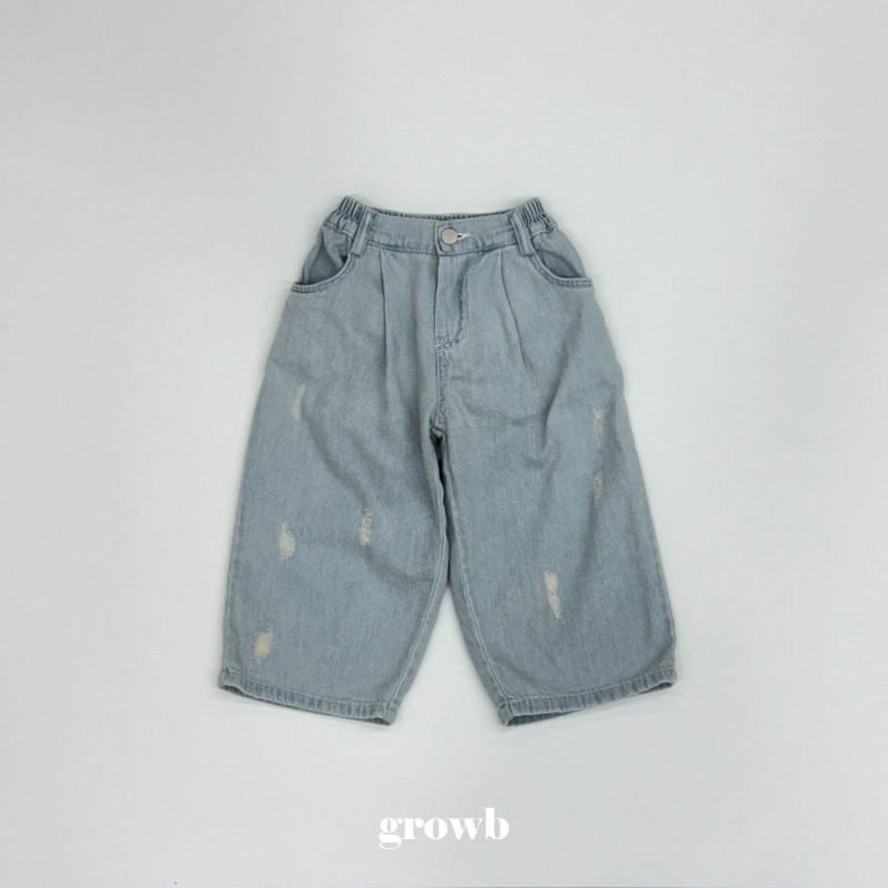 Grow B - Korean Children Fashion - #kidsshorts - Damage Denim Pants