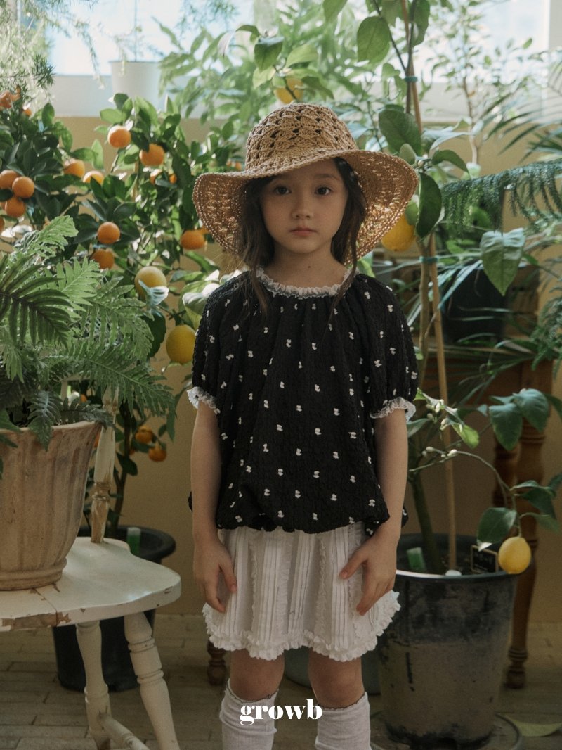 Grow B - Korean Children Fashion - #kidsshorts - Claire Blouse Black Dot - 9