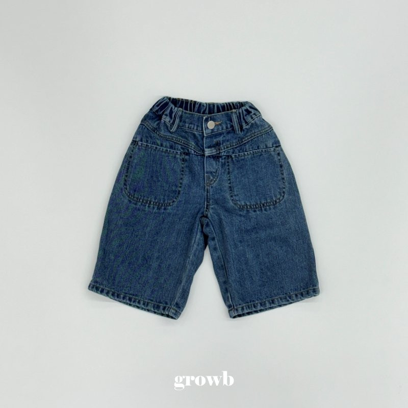 Grow B - Korean Children Fashion - #littlefashionista - Front Denim Pants